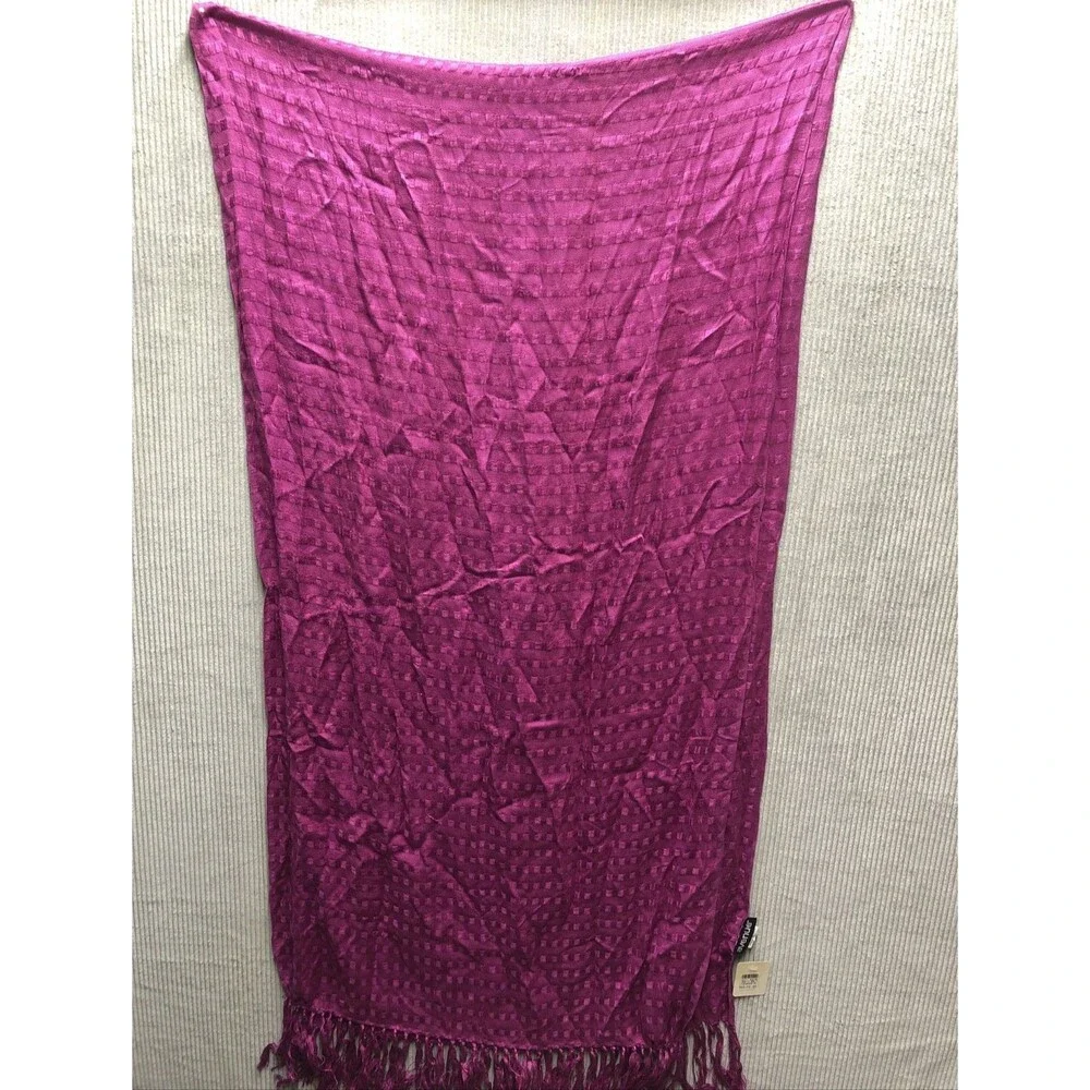 Avenue Purple Rayon Scarf Women Fringe Boho Wrap Shawl Long NWD